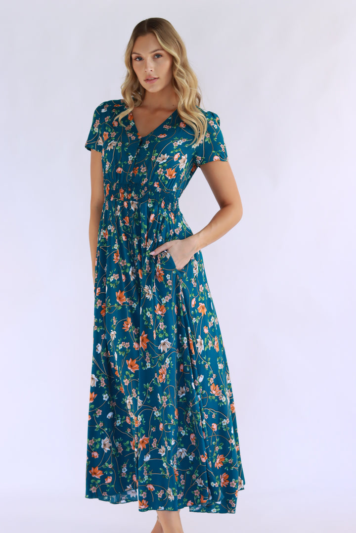 Taquilla Maxi Dress In Teal