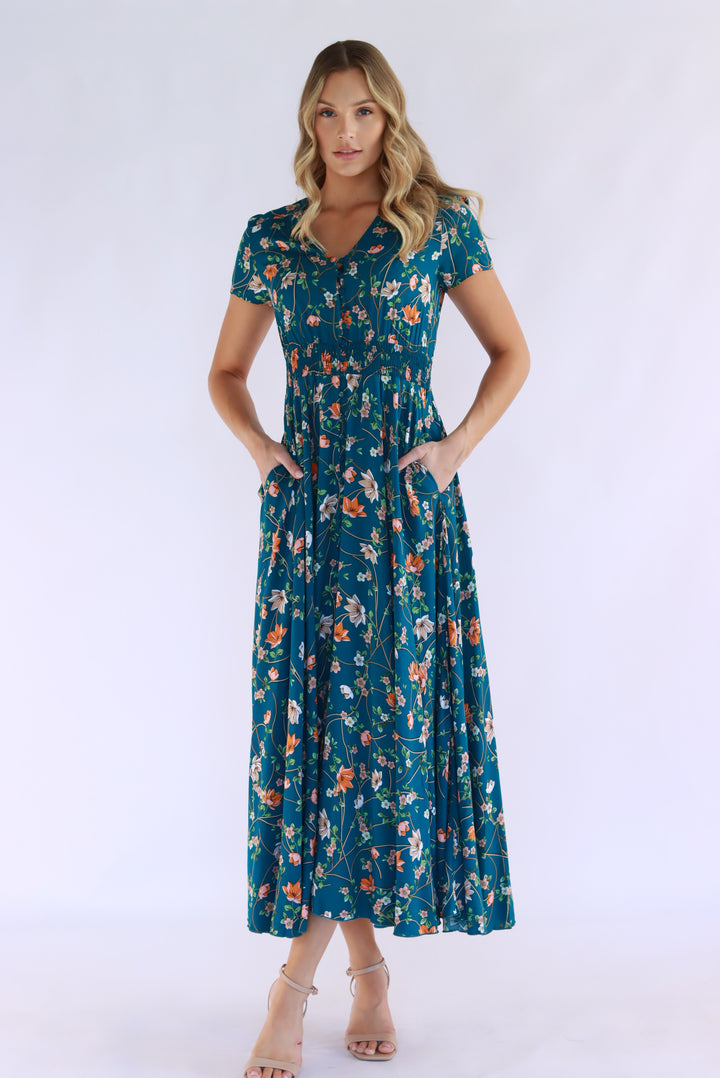 Taquilla Maxi Dress In Teal