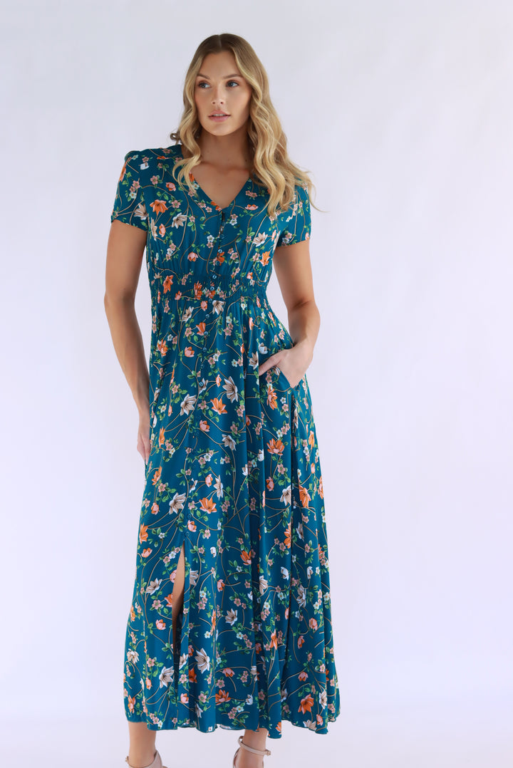Taquilla Maxi Dress In Teal