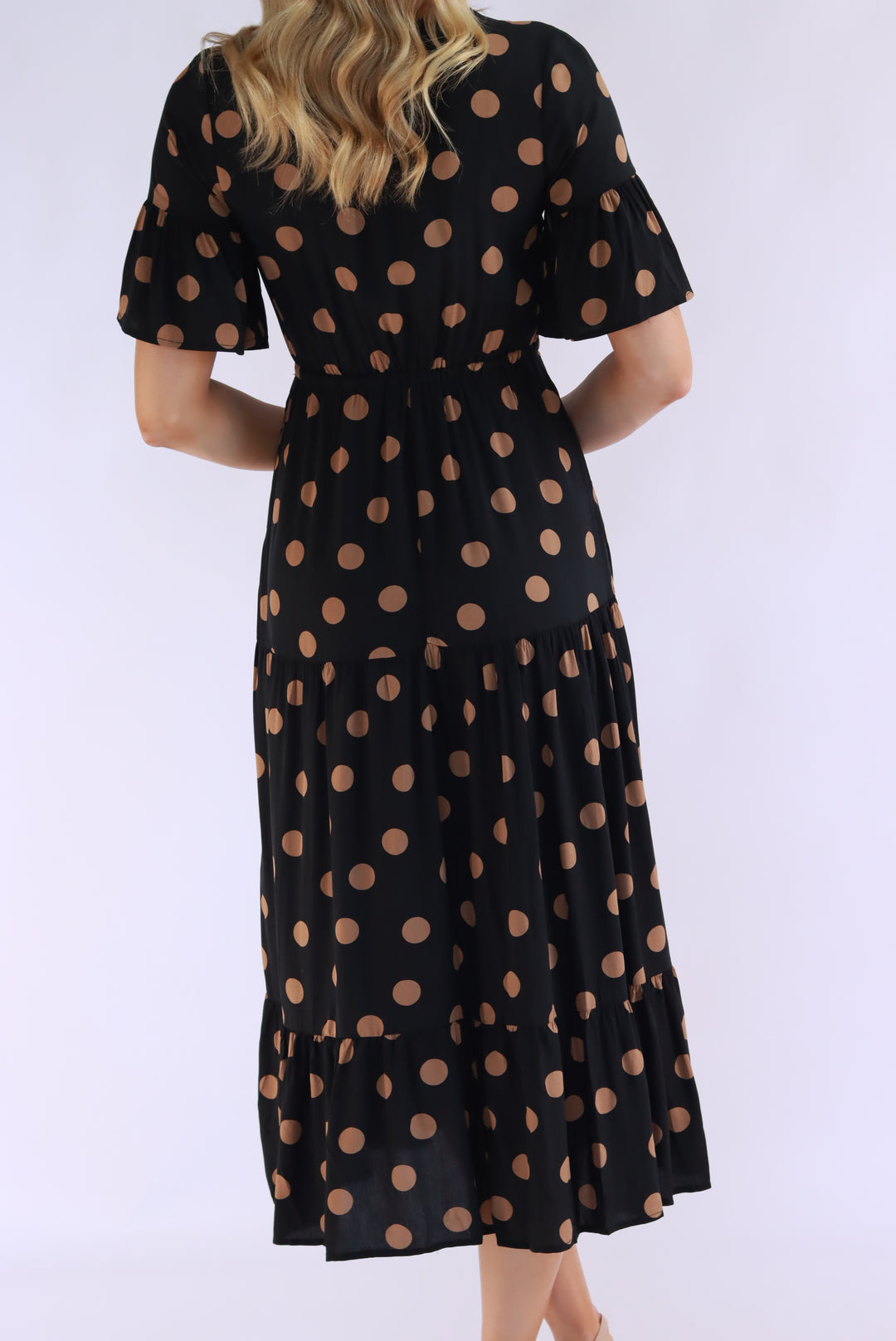 Jovinelle Polka Dot Midi Dress