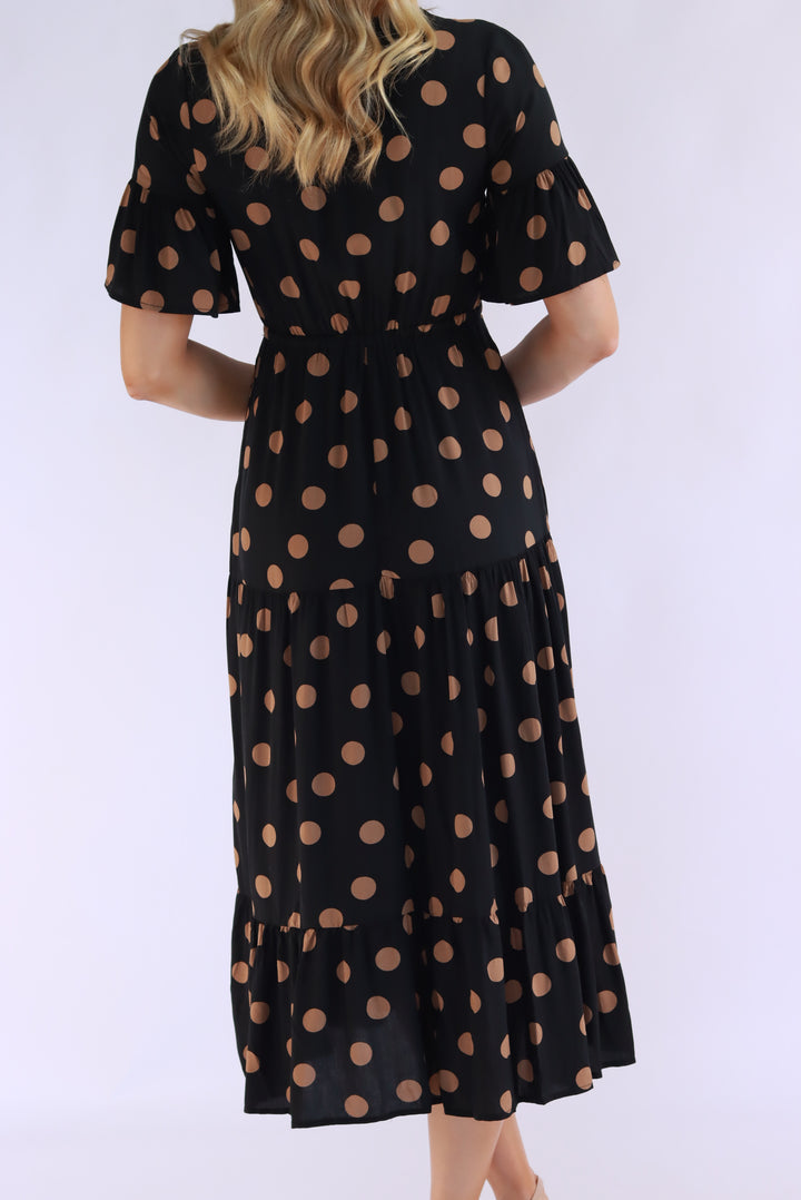 Jovinelle Polka Dot Midi Dress