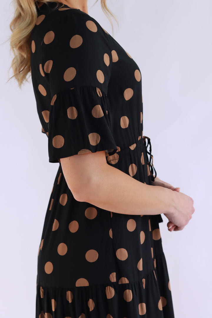 Jovinelle Polka Dot Midi Dress