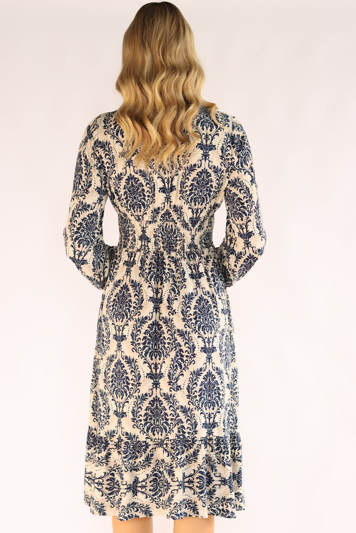 Lolitta Midi Dress In Mosaic Navy