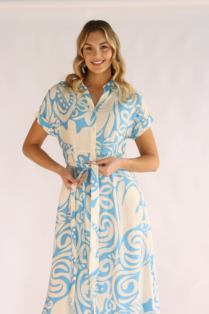 Tarasha Blue Midi Dress