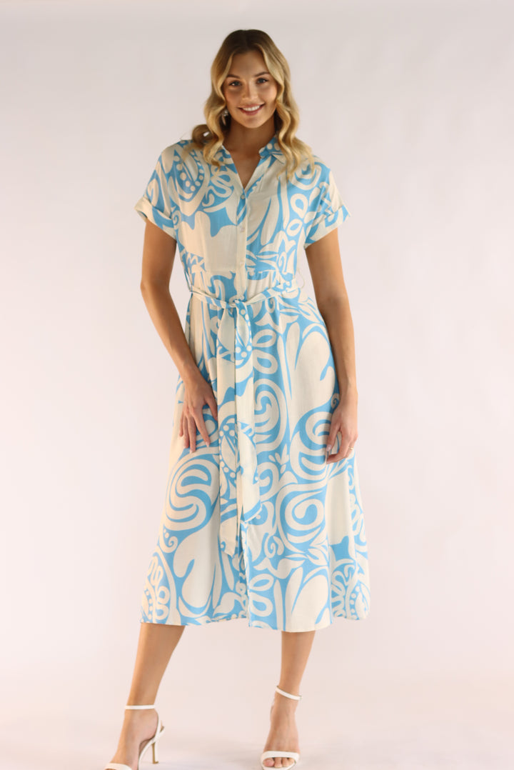 Tarasha Blue Midi Dress