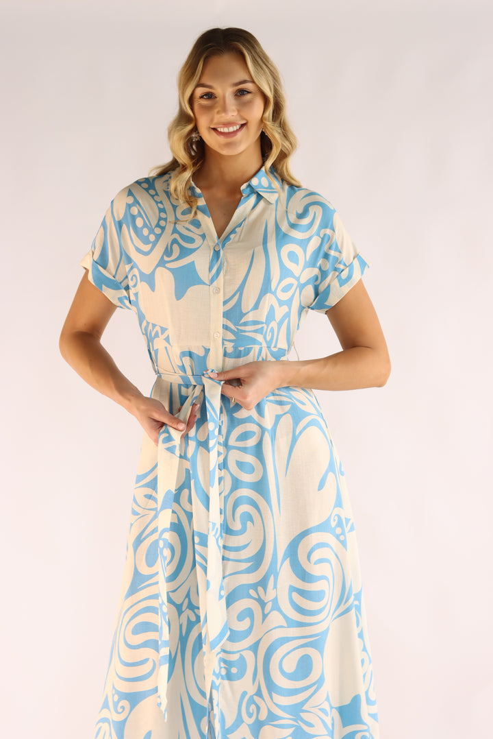 Tarasha Blue Midi Dress