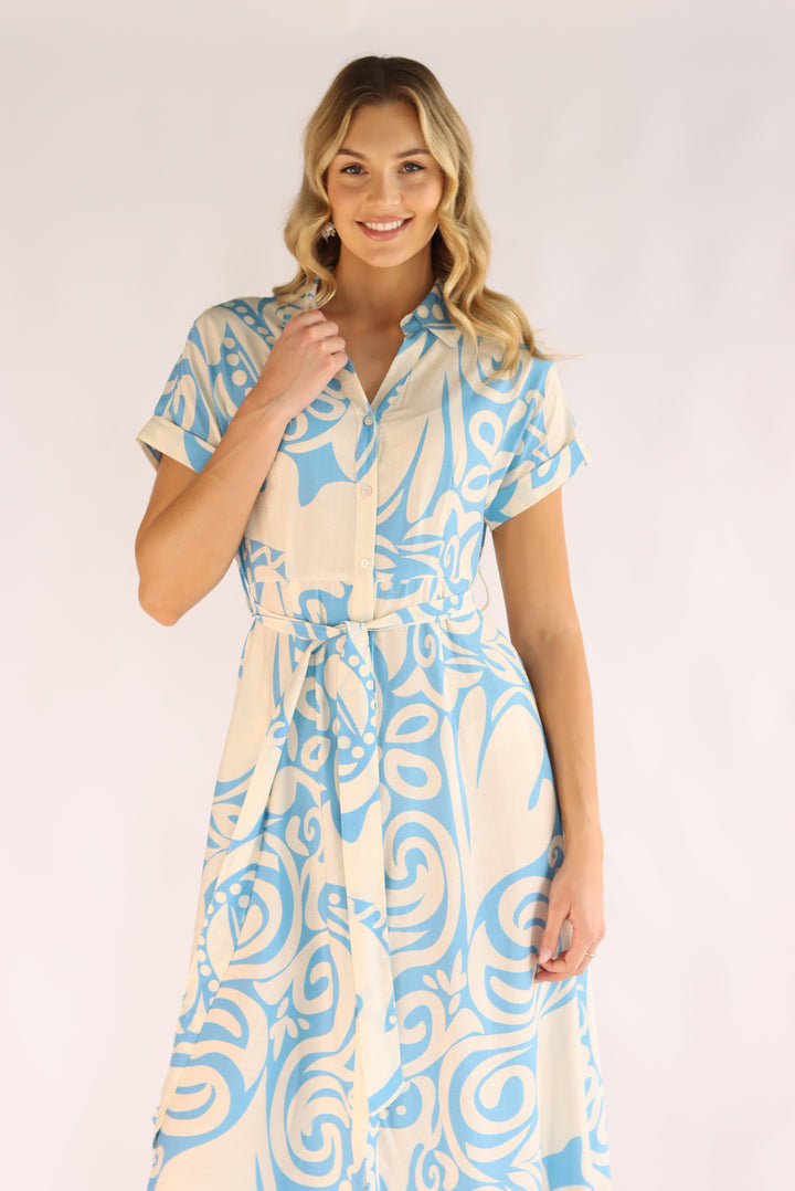 Tarasha Blue Midi Dress