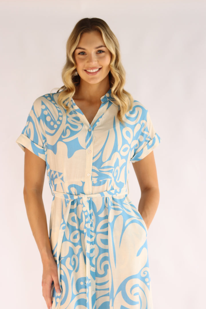 Tarasha Blue Midi Dress
