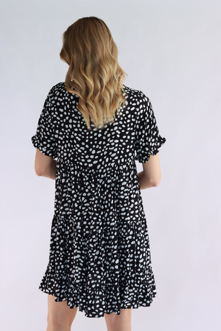 Tully Leopard Print Dress In Black