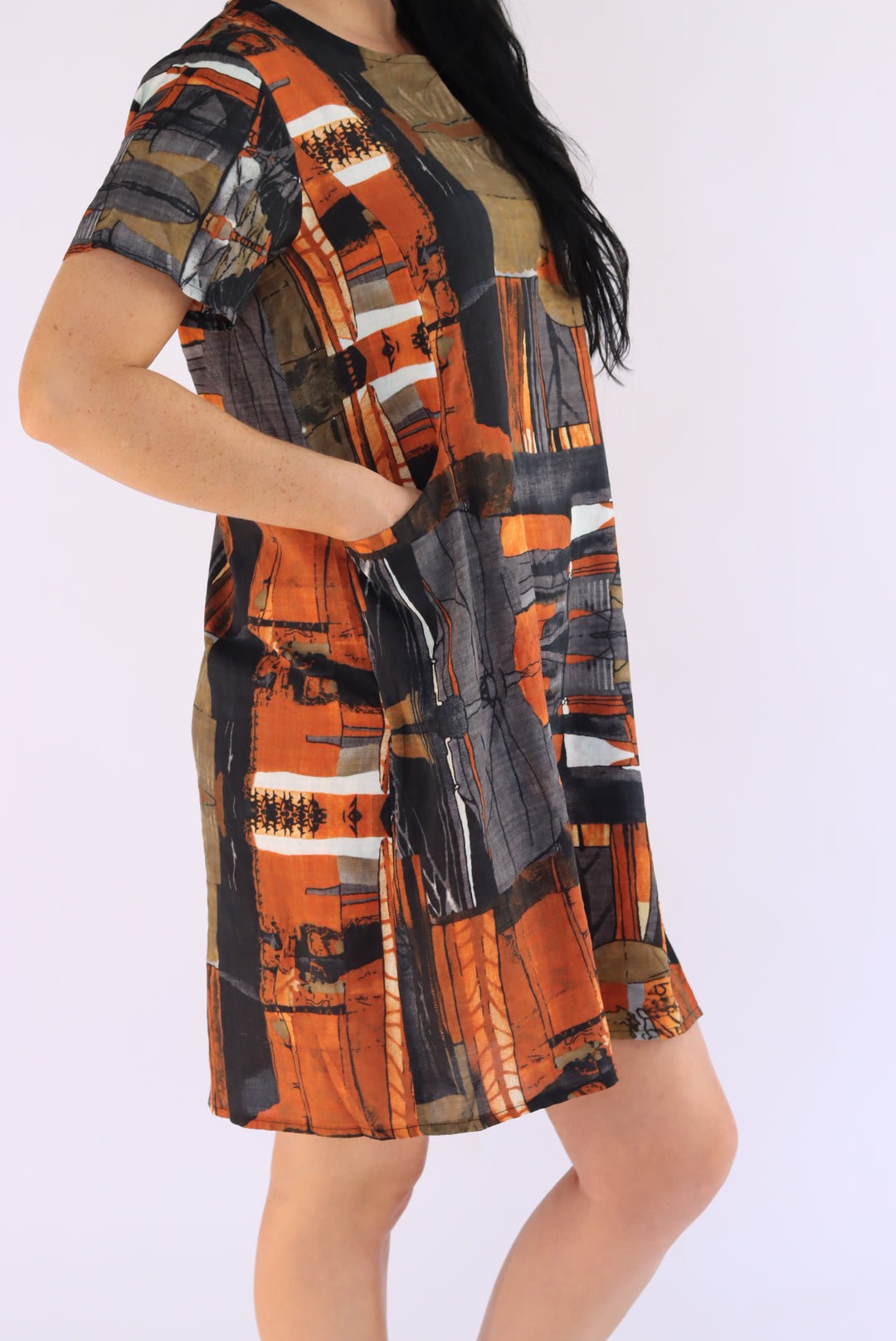 Sahara Abstract Print Shift Dress