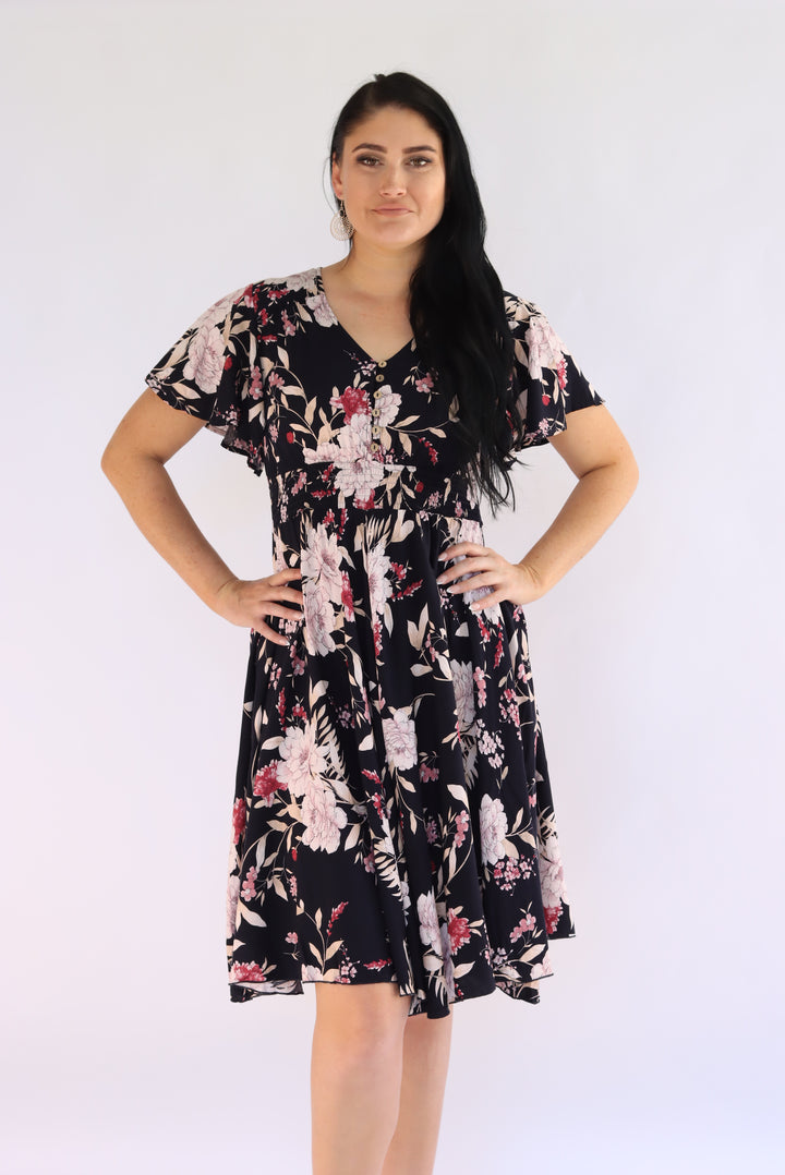 Floreena Navy Floral Dress