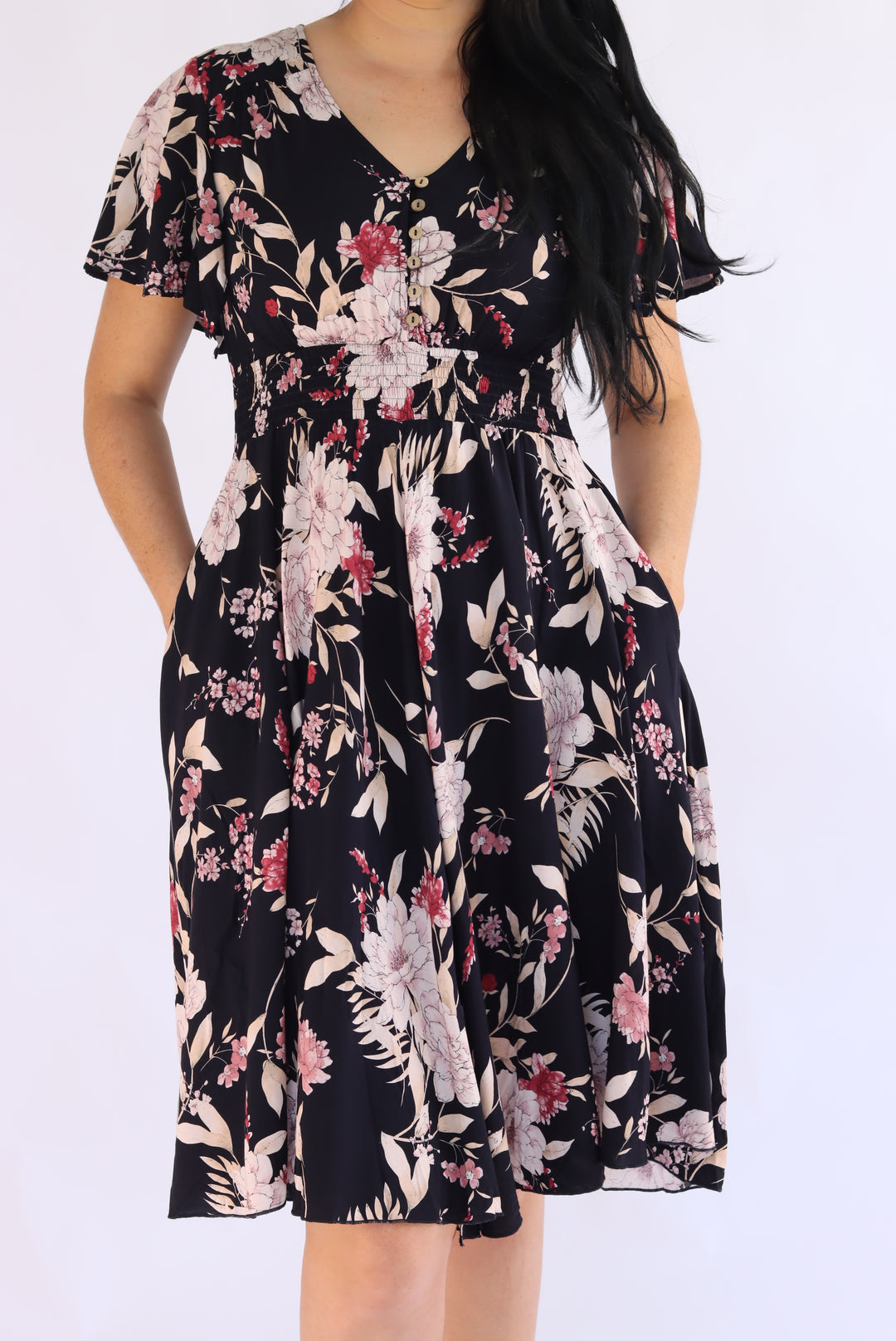 Floreena Navy Floral Dress