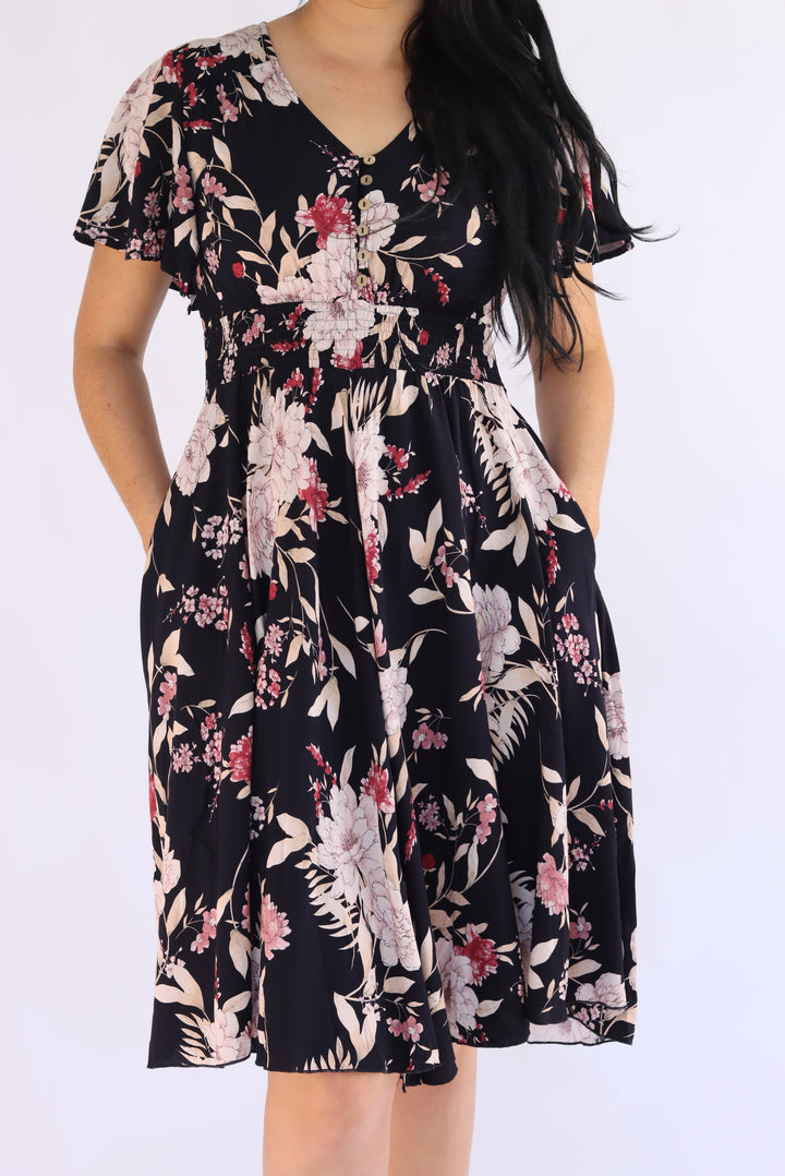 Floreena Navy Floral Dress