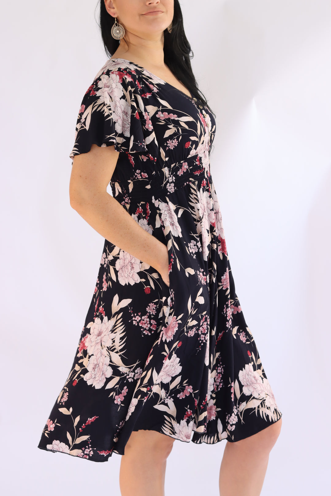 Floreena Navy Floral Dress