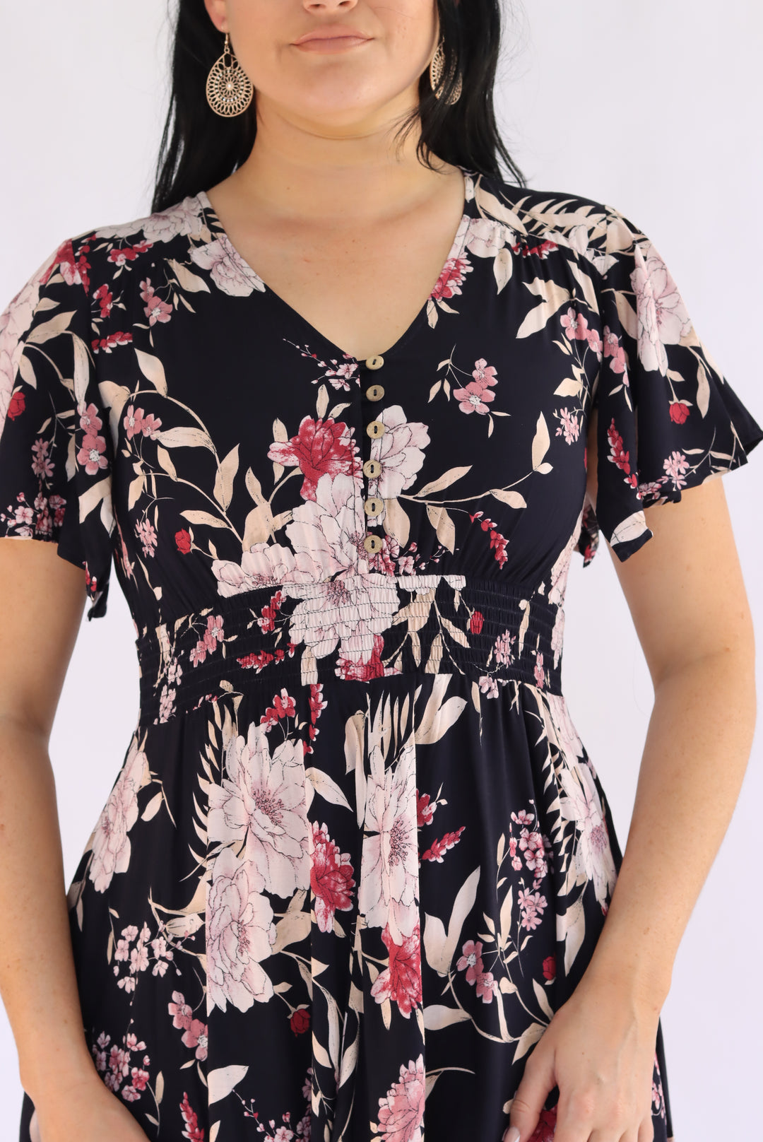 Floreena Navy Floral Dress