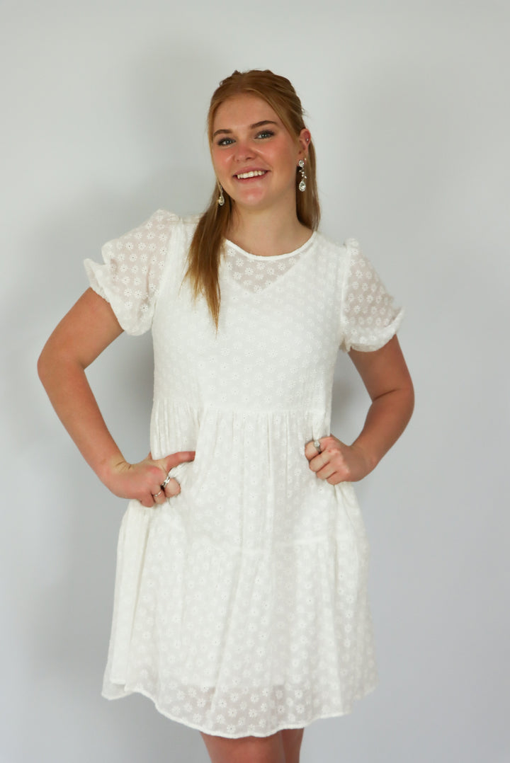 Nyssa white cotton dress
