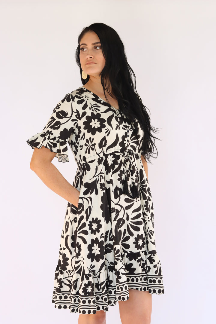 Ivy Border Print Dress