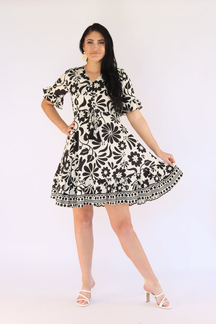 Ivy Border Print Dress