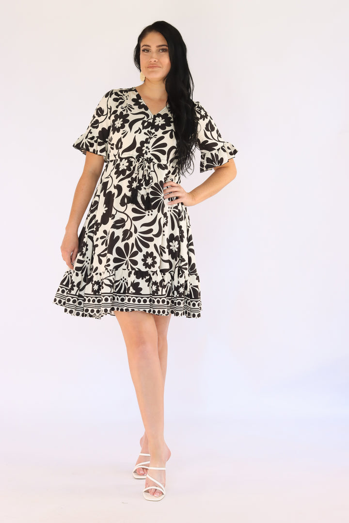 Ivy Border Print Dress