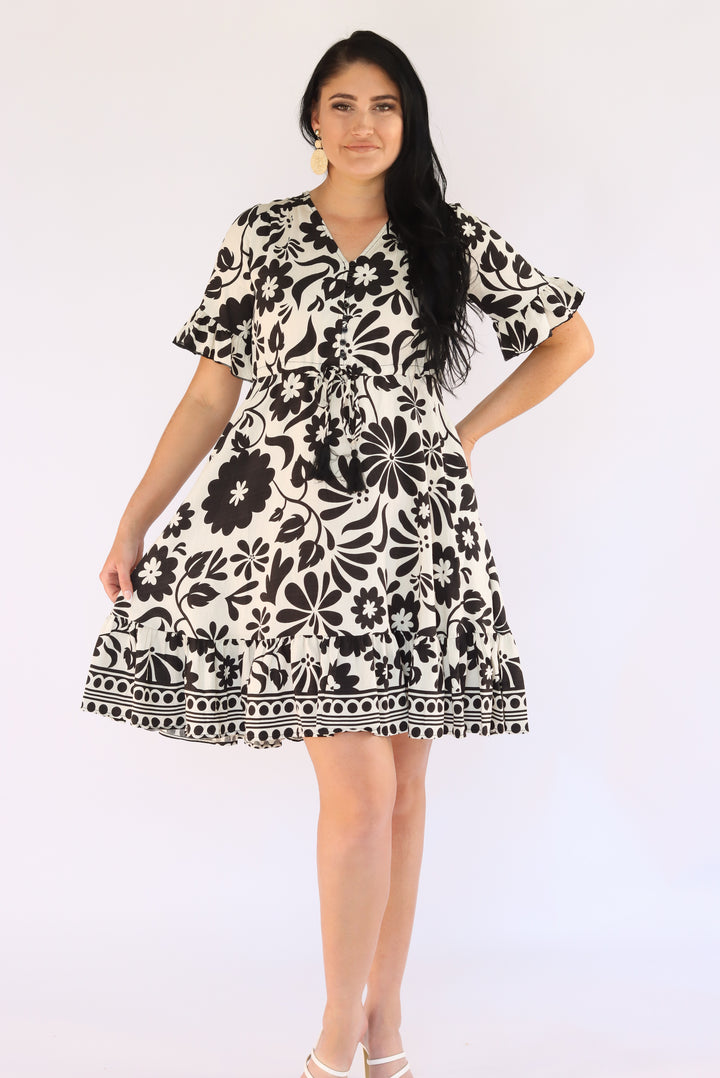 Ivy Border Print Dress