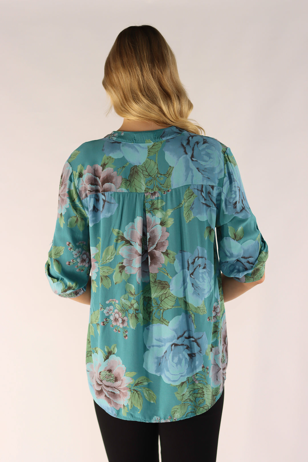 Bindi Floral Top In Teal