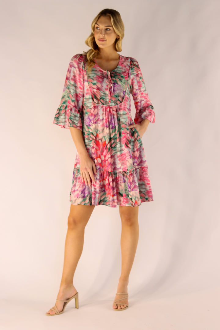 Happy Mood Multi Pink Dress