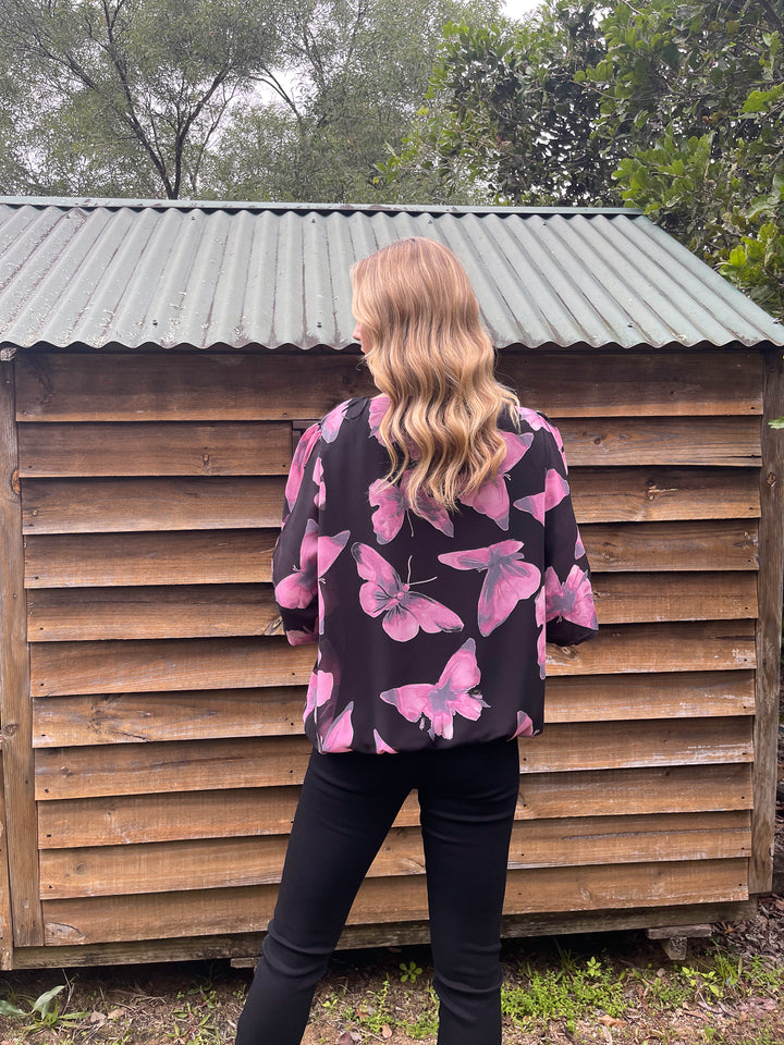Taffy Butterfly Print Top