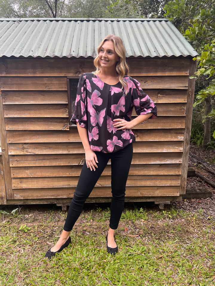 Taffy Butterfly Print Top