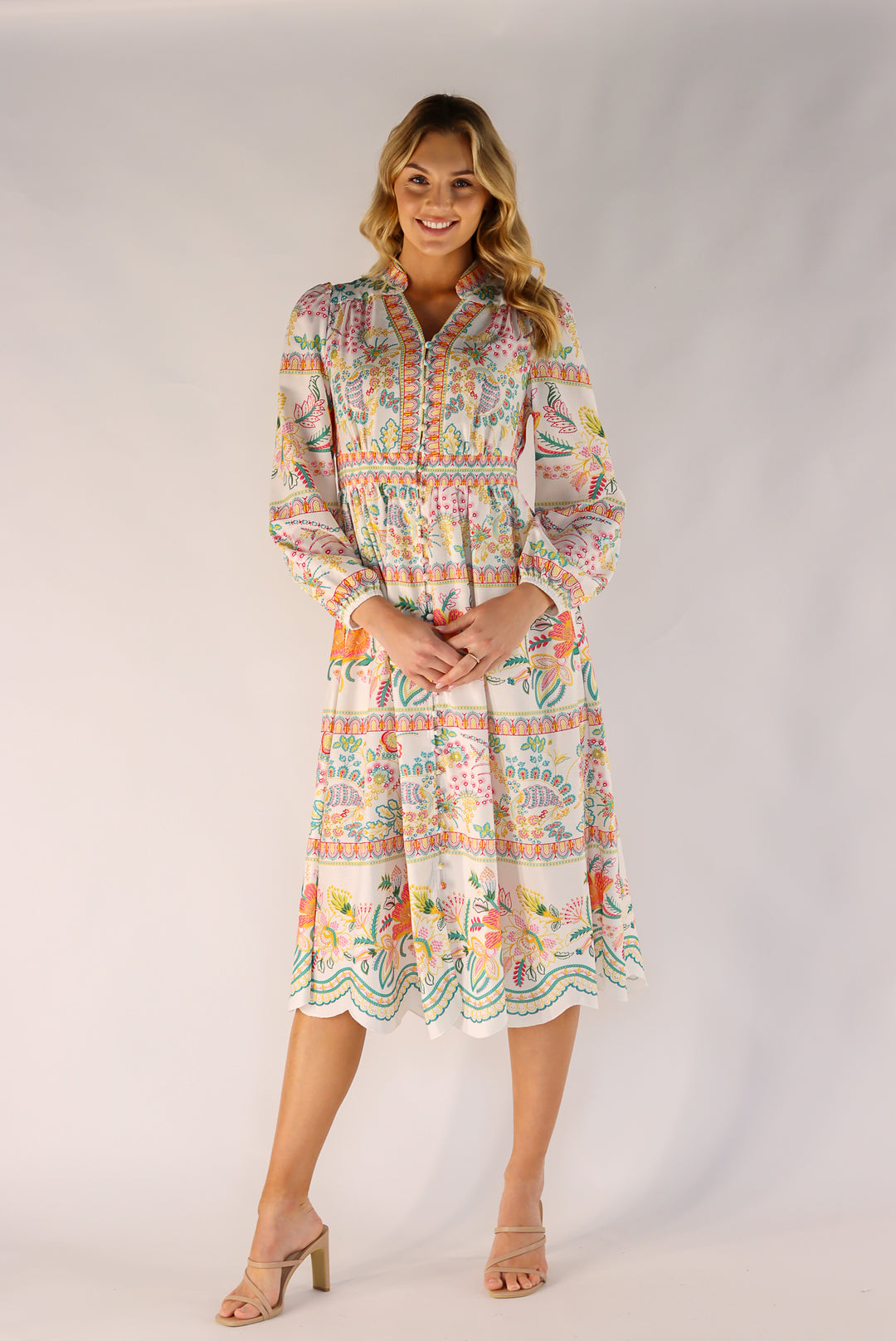Paulene Curve Trim Hemline Maxi Dress