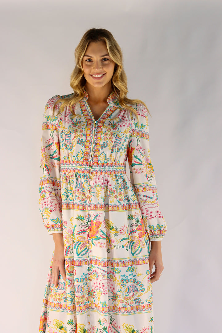 Paulene Curve Trim Hemline Maxi Dress