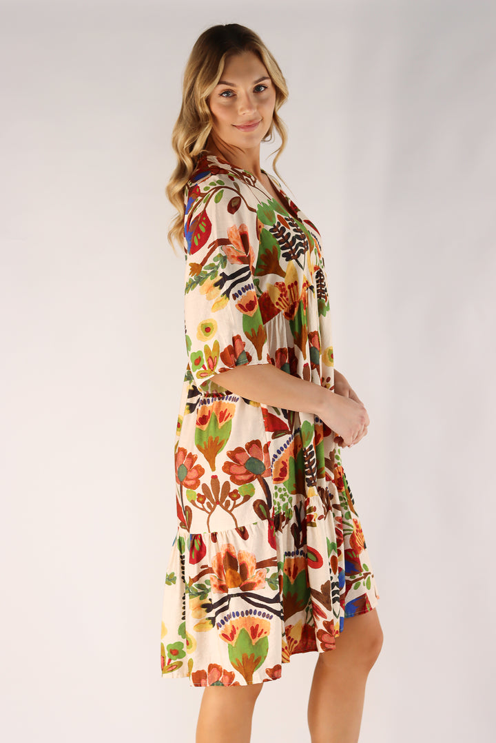 Alexi Floral Print Knee Dress