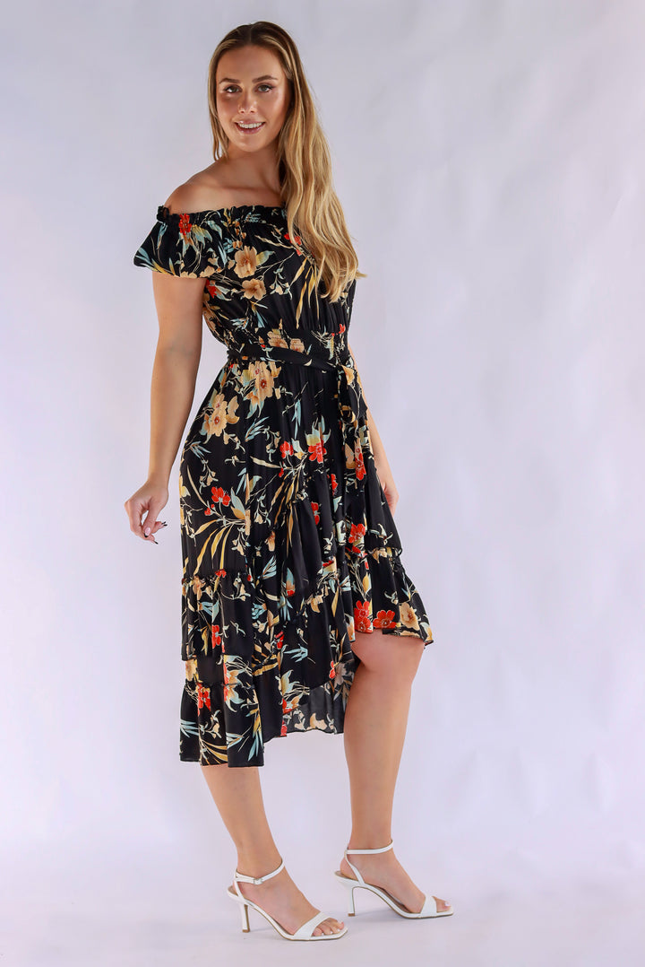 Delta Black Floral Dress