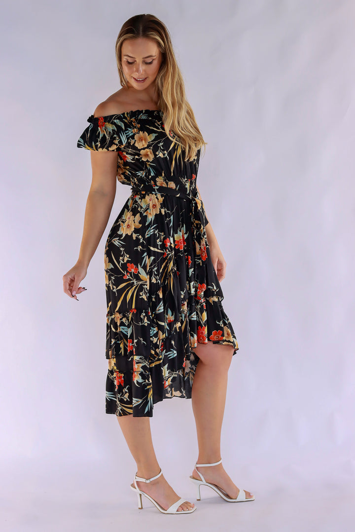Delta Black Floral Dress