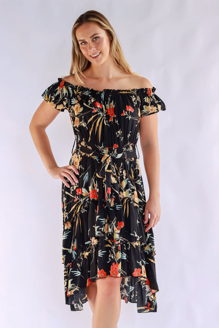 Delta Black Floral Dress