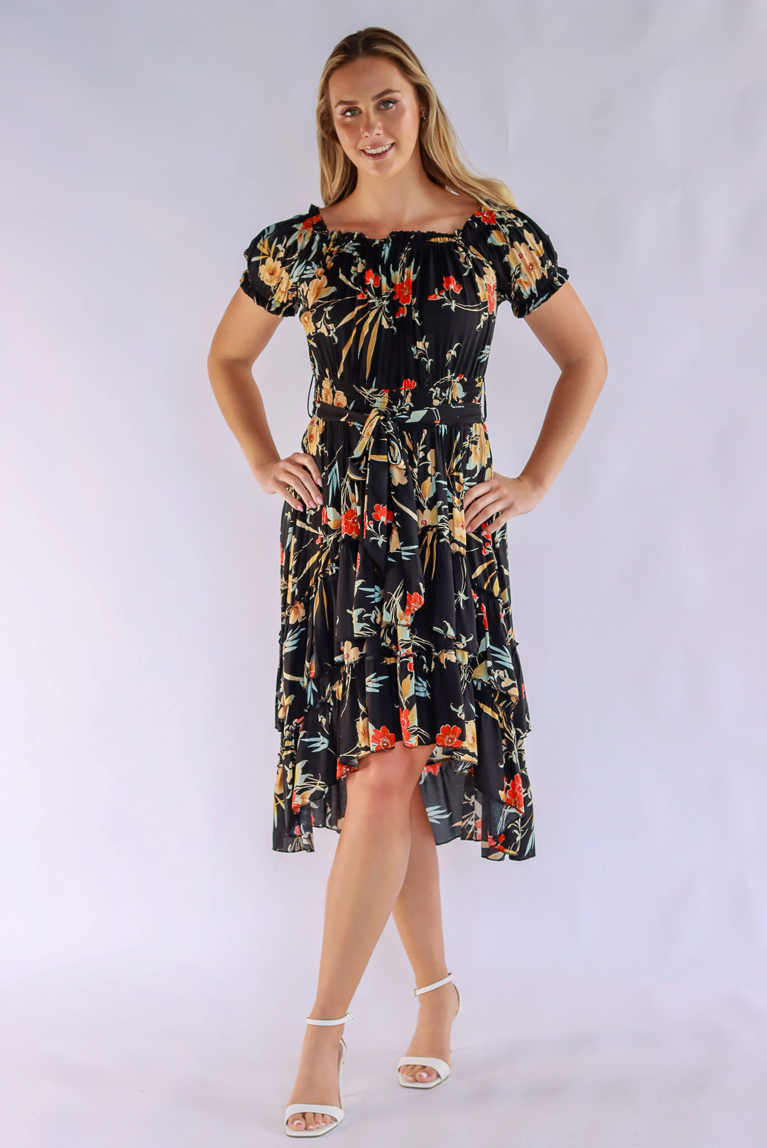 Delta Black Floral Dress