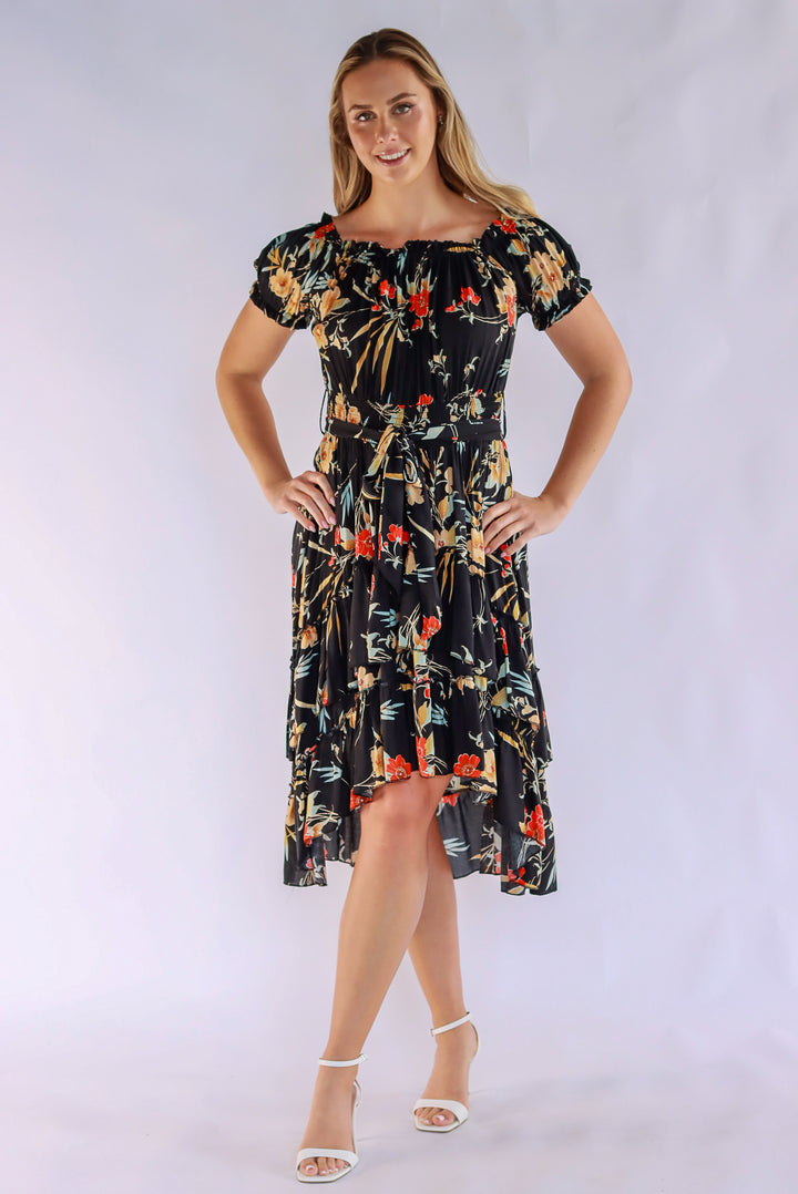 Delta Black Floral Dress
