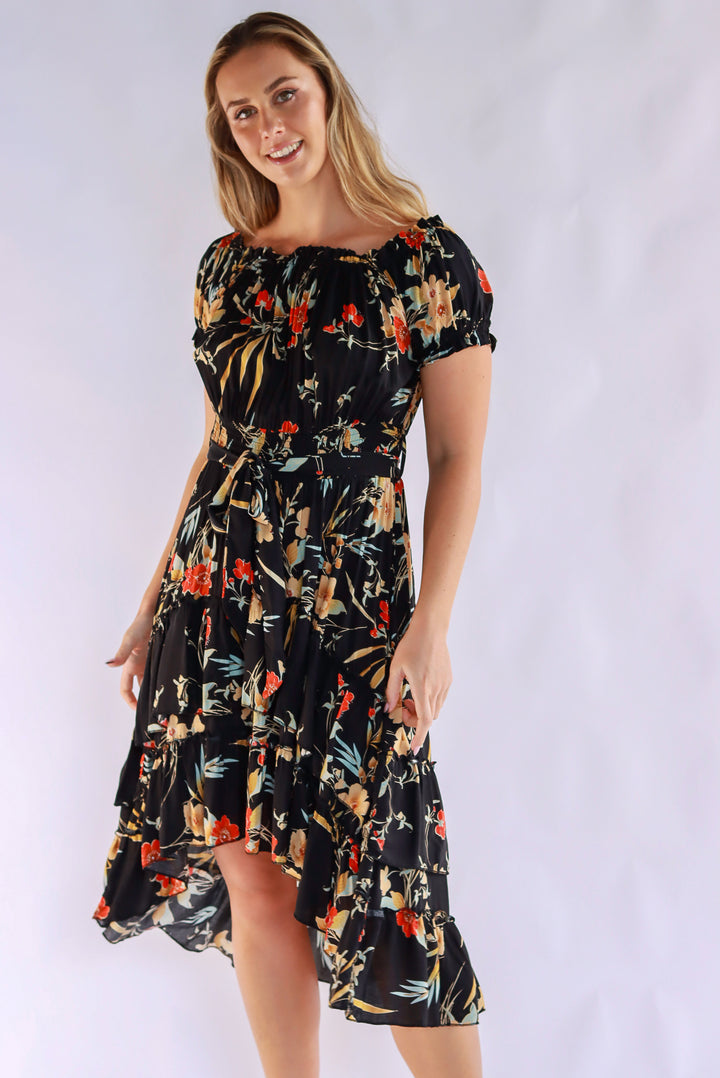 Delta Black Floral Dress