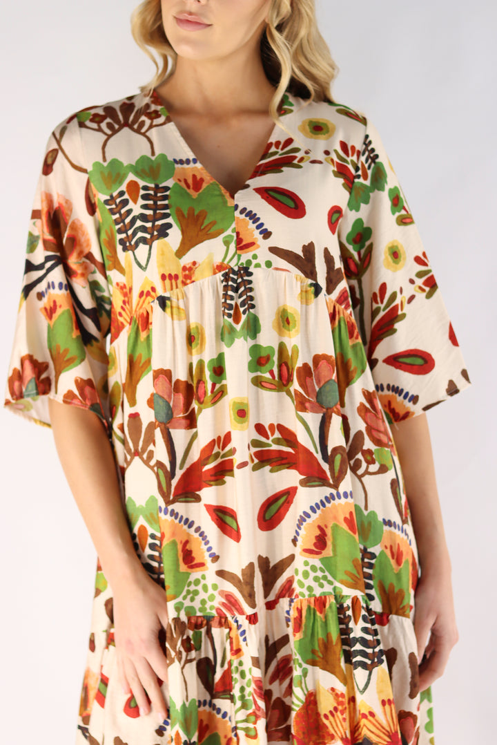 Alexi Floral Print Knee Dress