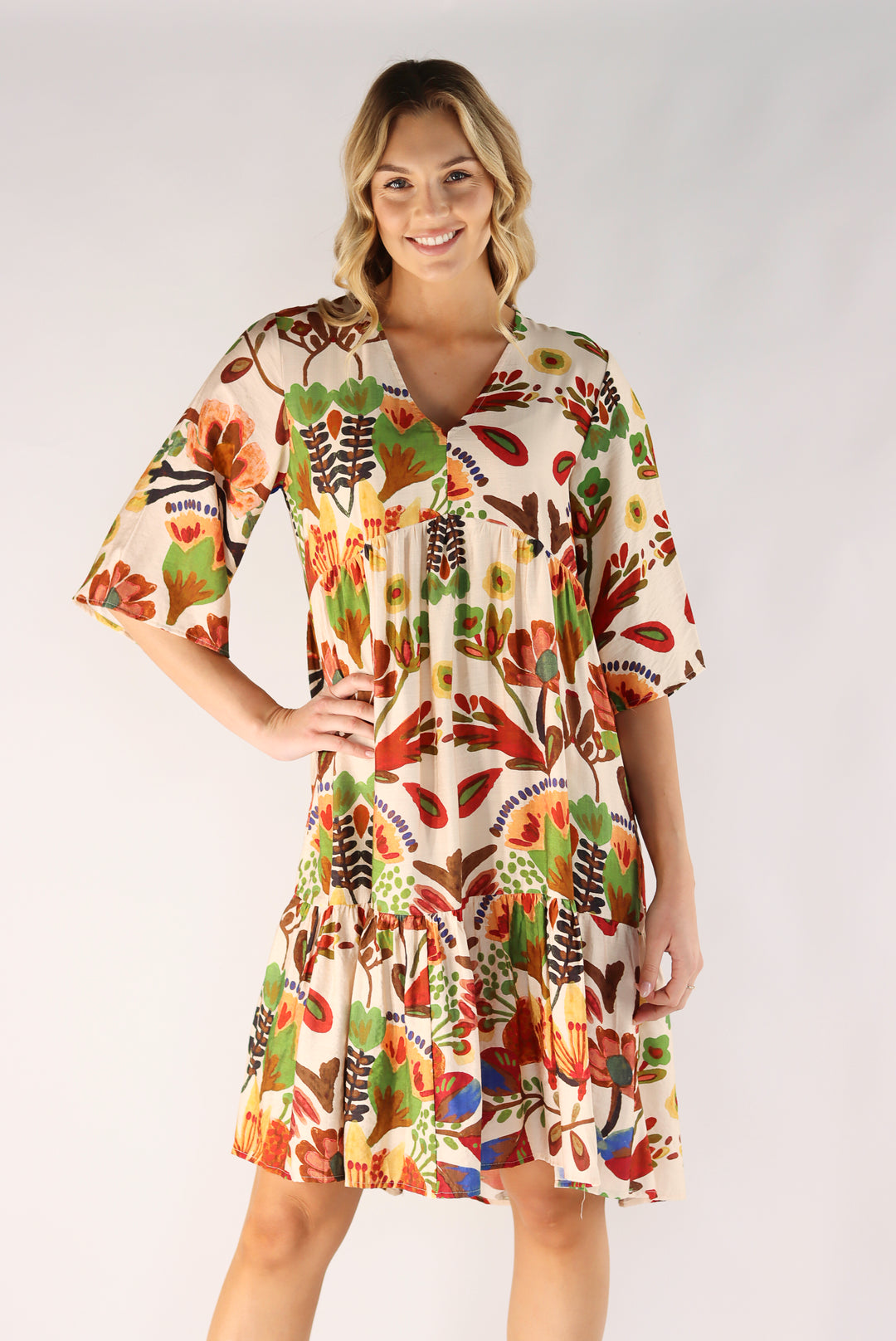 Alexi Floral Print Knee Dress