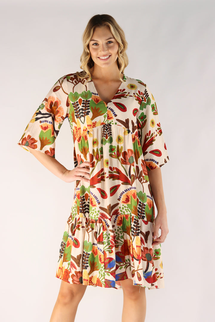 Alexi Floral Print Knee Dress