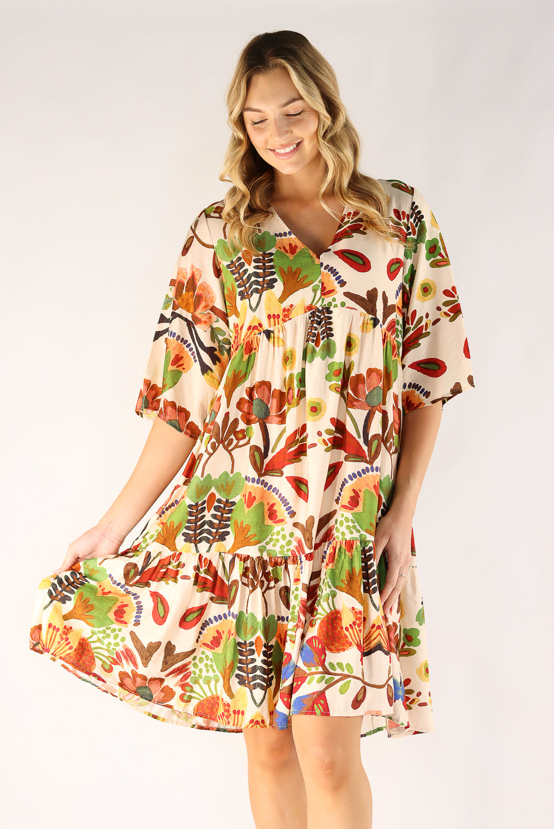 Alexi Floral Print Knee Dress