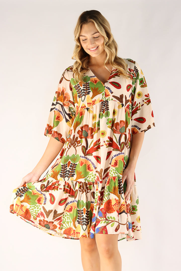 Alexi Floral Print Knee Dress