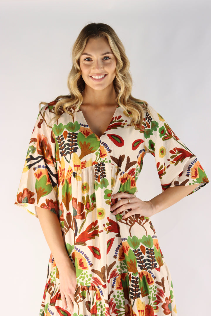 Alexi Floral Print Knee Dress
