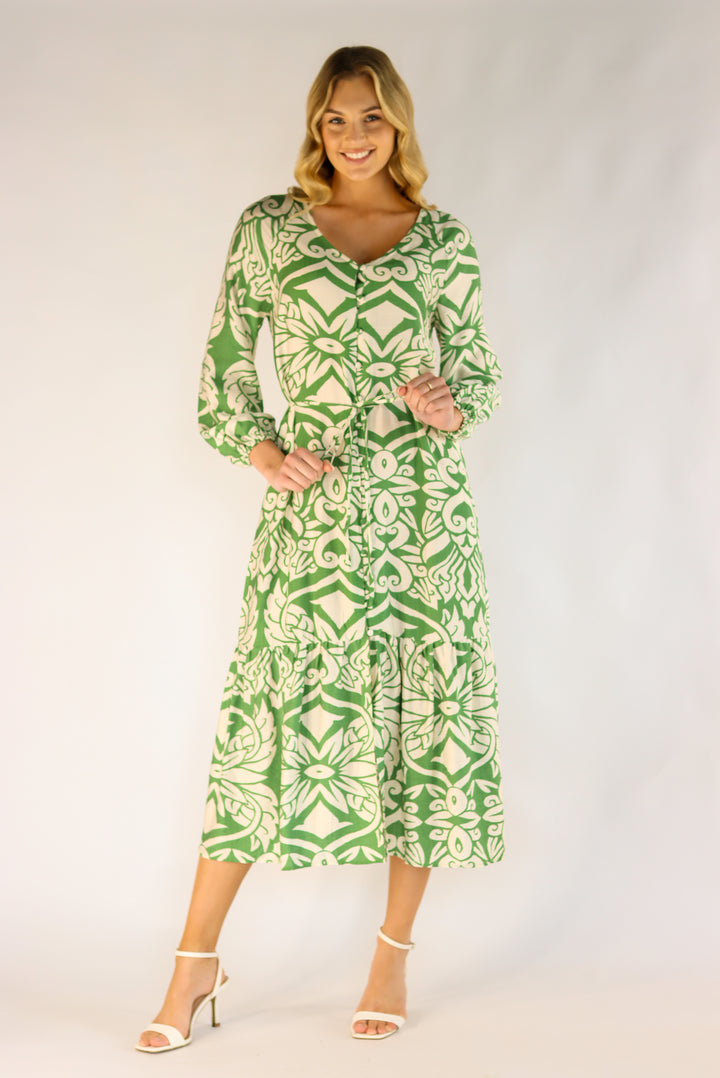 Bianca Green Midi Dress