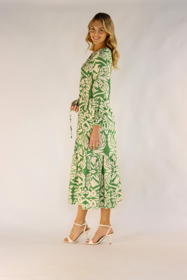Bianca Green Midi Dress