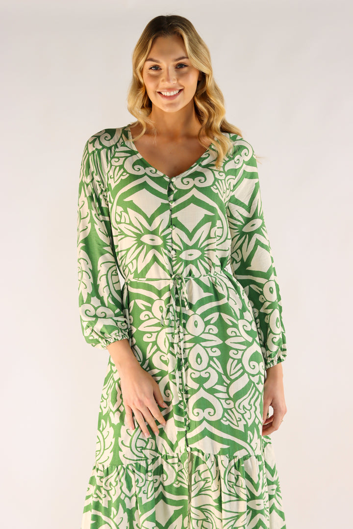 Bianca Green Midi Dress