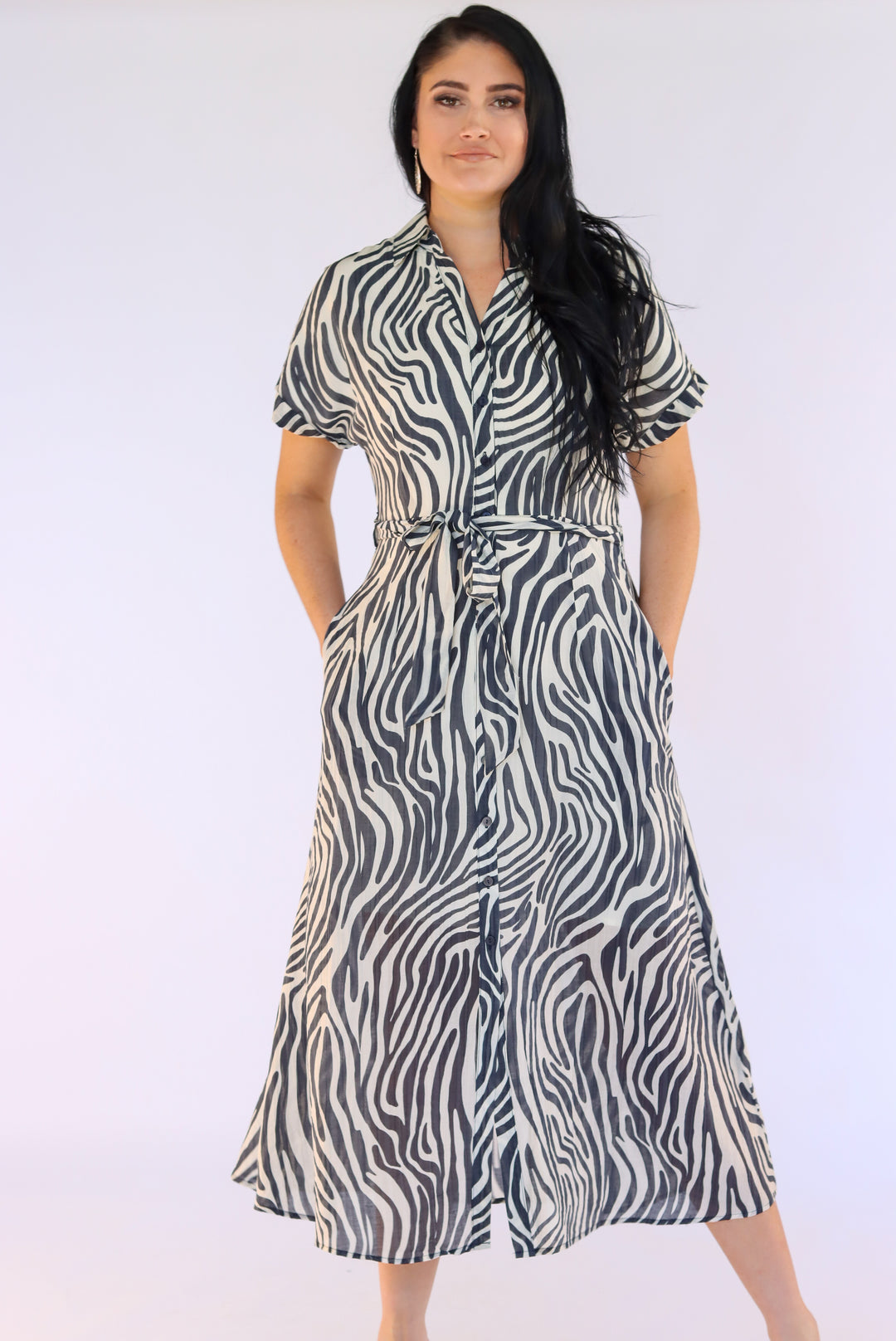 Alana Shirt Dress In Ash Grey