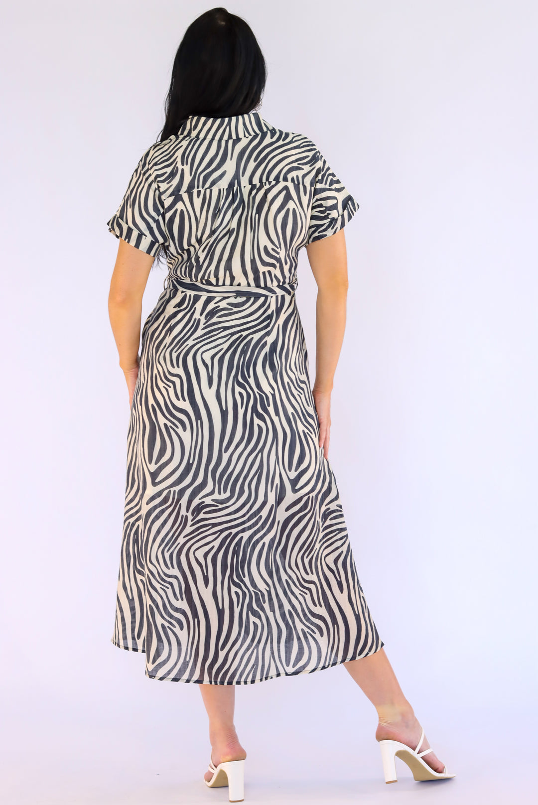 Alana Shirt Dress In Ash Grey