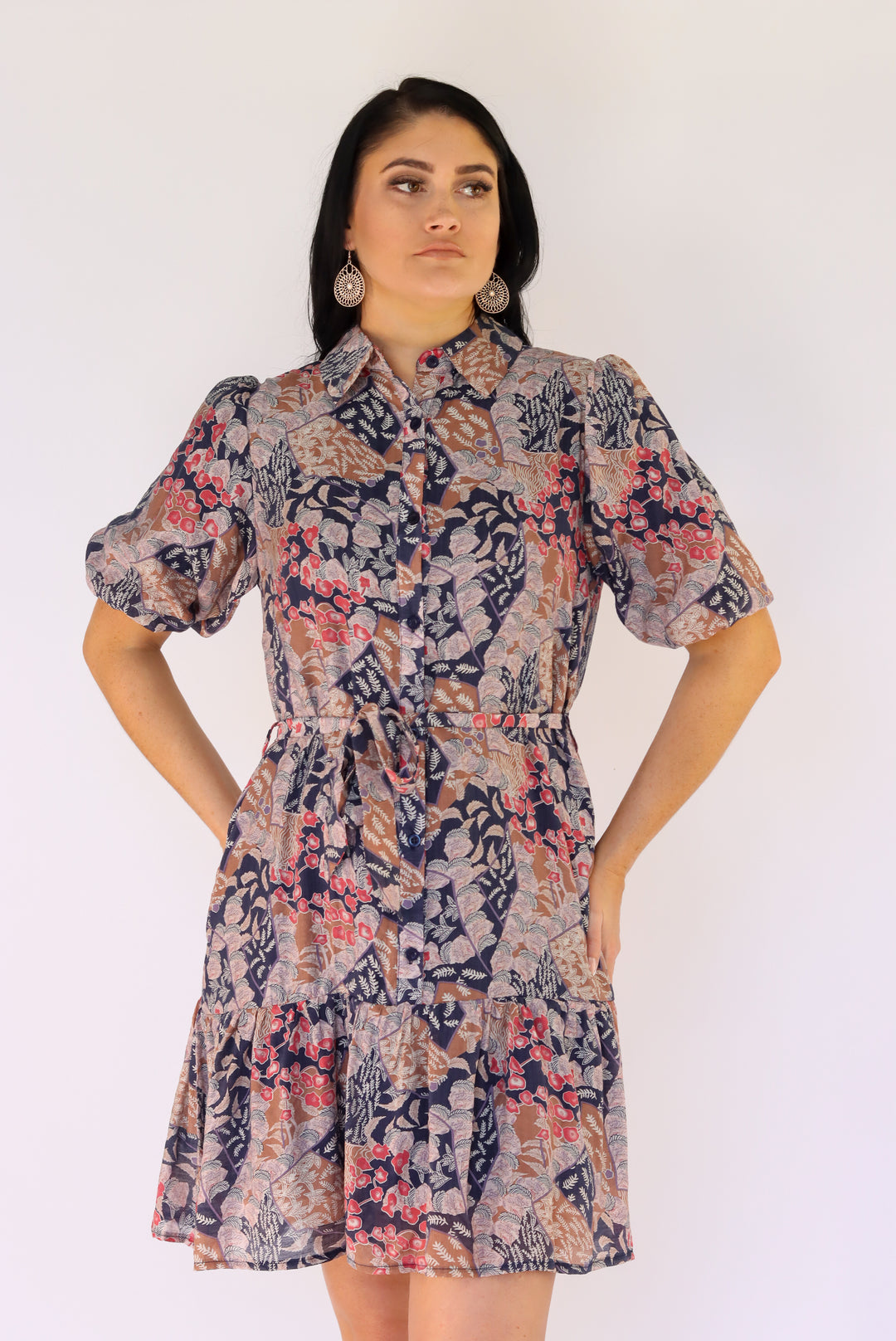 Elysia Navy Print Dress