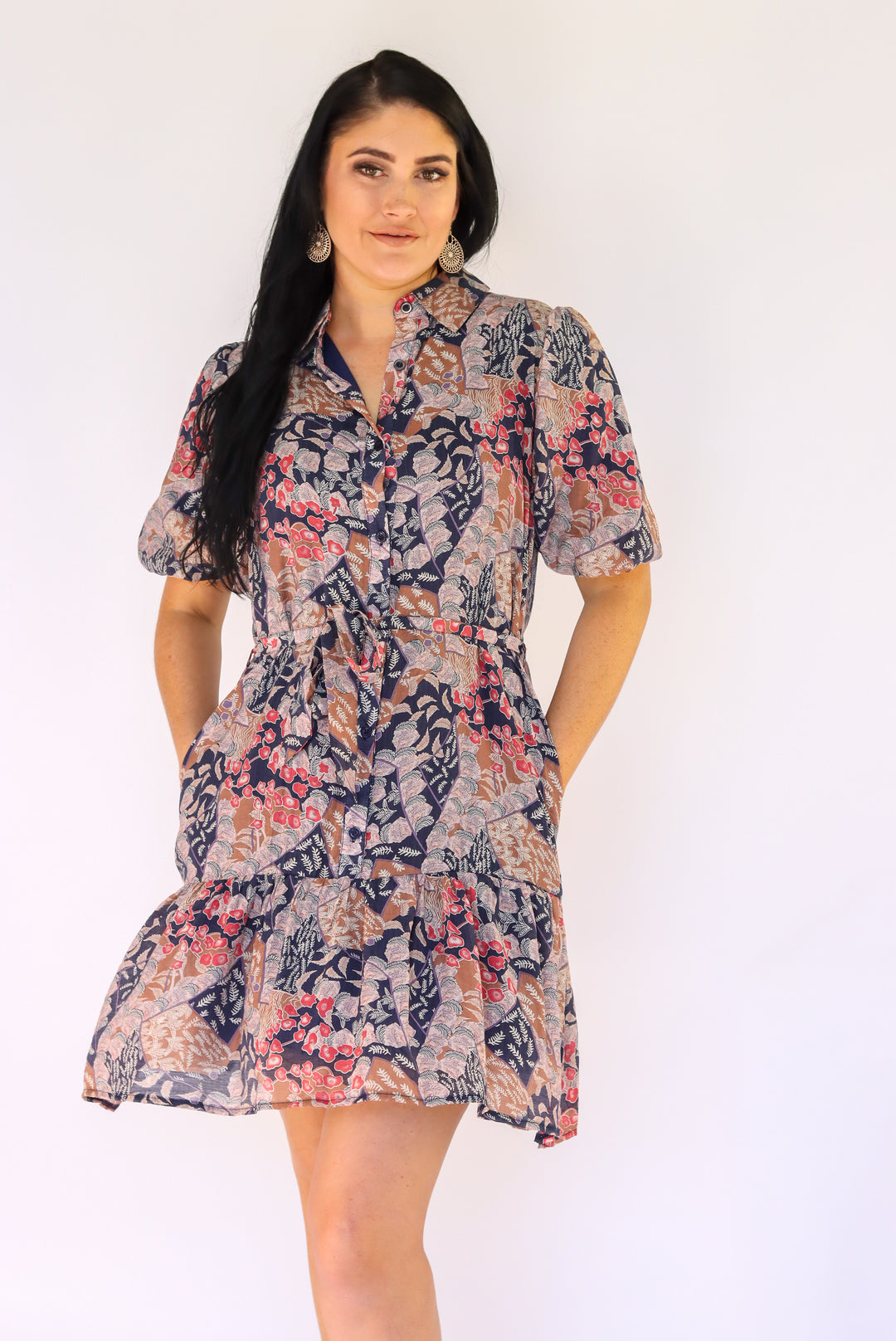 Elysia Navy Print Dress